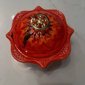 Vintage CCIL ORICS California Art Pottery Lidded Bowl 755-759 Burnt Orange MCM